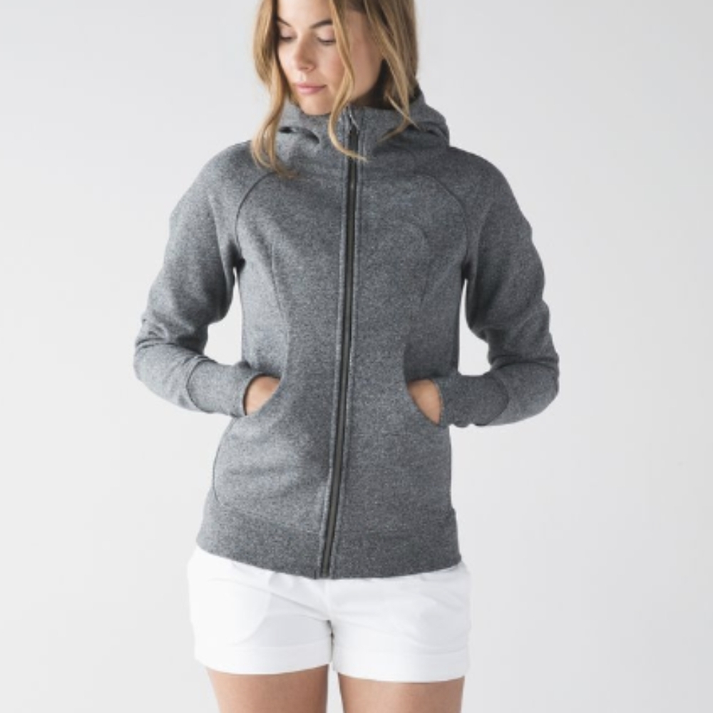 lululemon Scuba Hoodie Heathered Speckled Black/Gray Size 4 Fleece